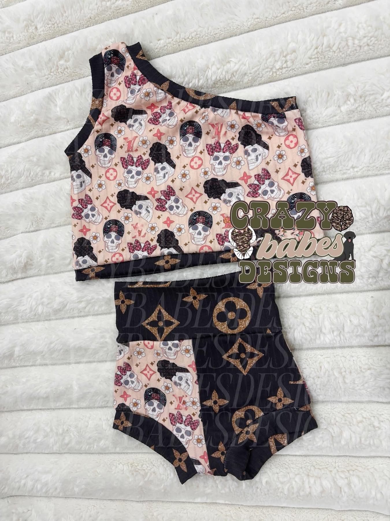 12-18 skull bows & boujee print