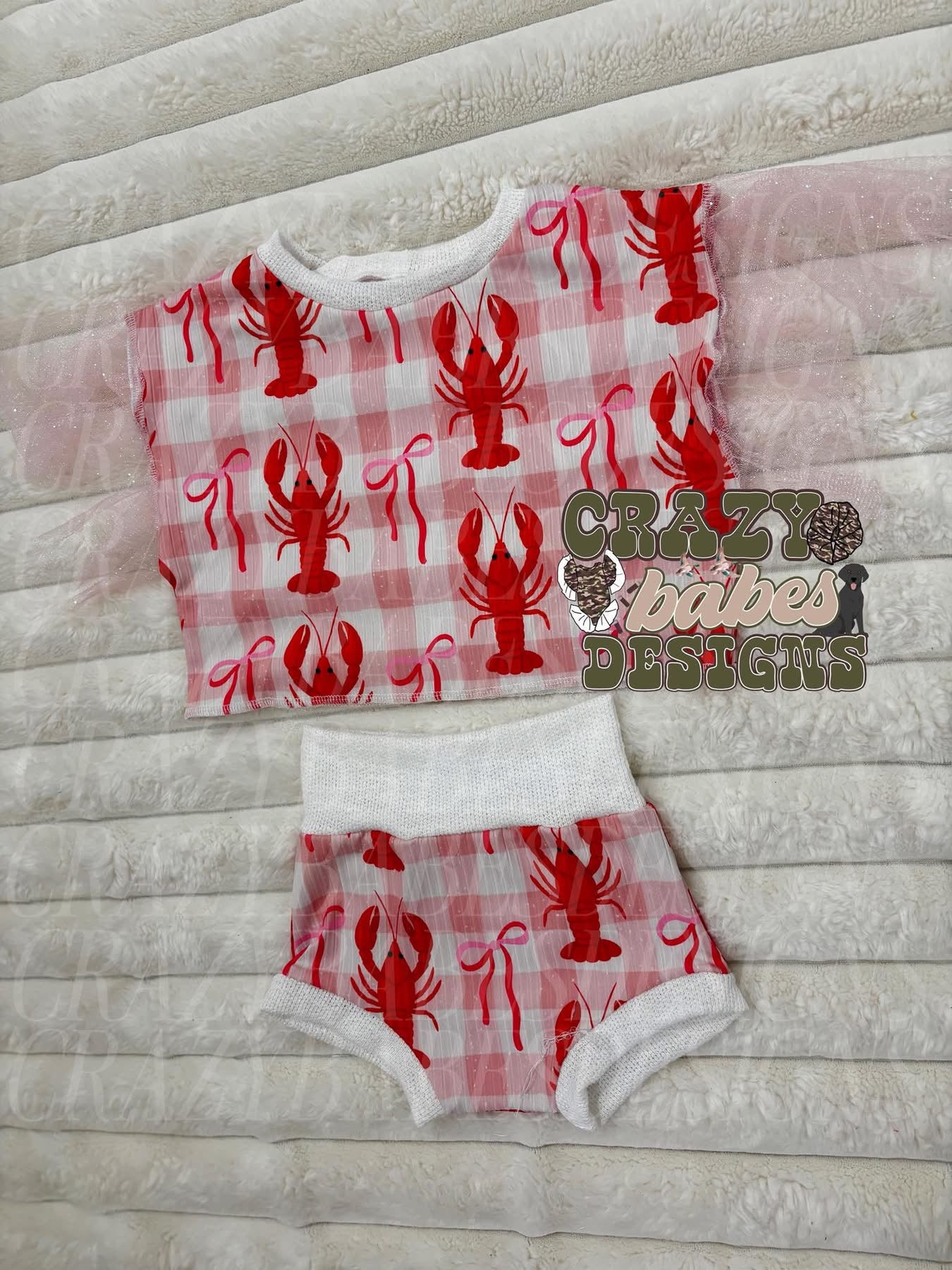 Gingham crawfish set