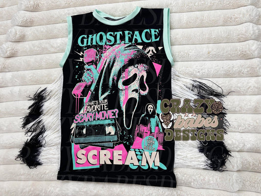 3t ghostface tank dress with fringe