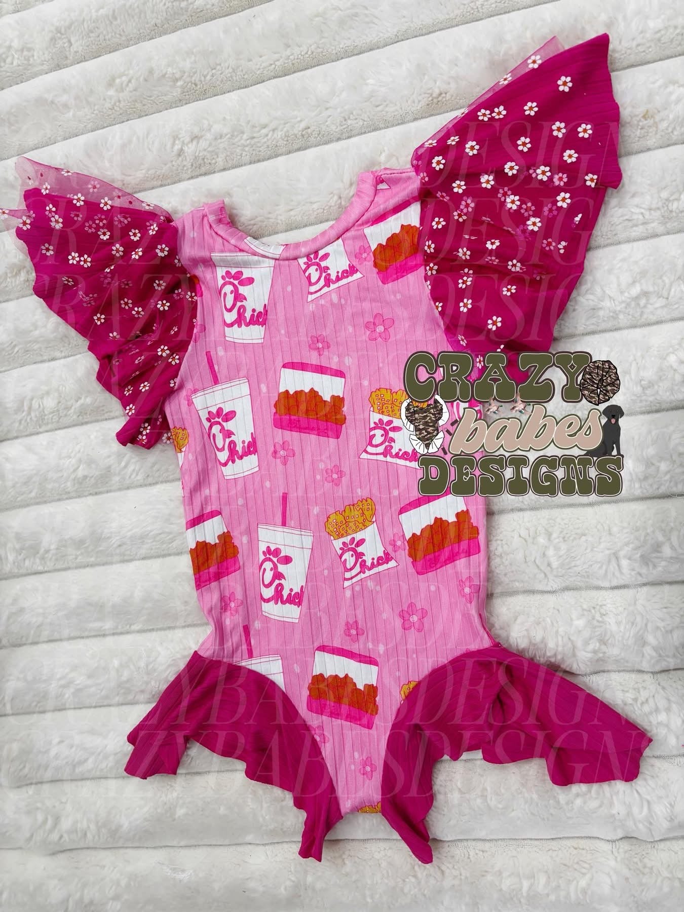 2T pink chick fil a flutter Leo
